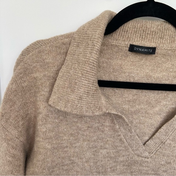 Dynamite Beige Cropped Wool Sweater - Picture 3 of 13